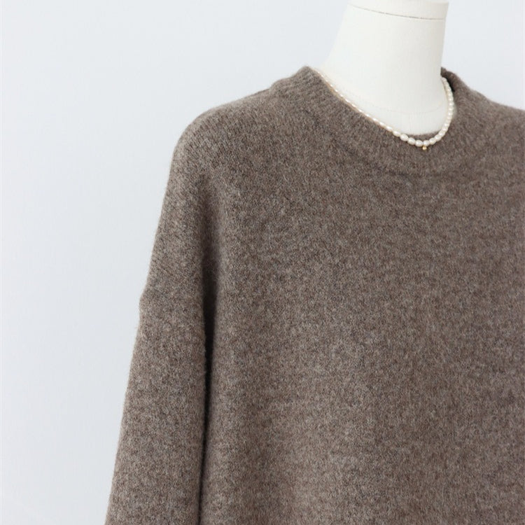 Round Neck Viscose-Blend Knit Maxi Dress | 4 Colors