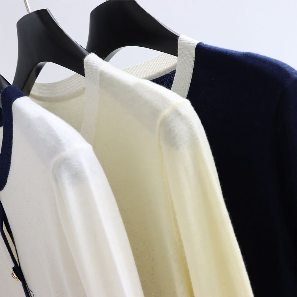 Two-Tone Wool-Blend Cardigan | 3 Colors