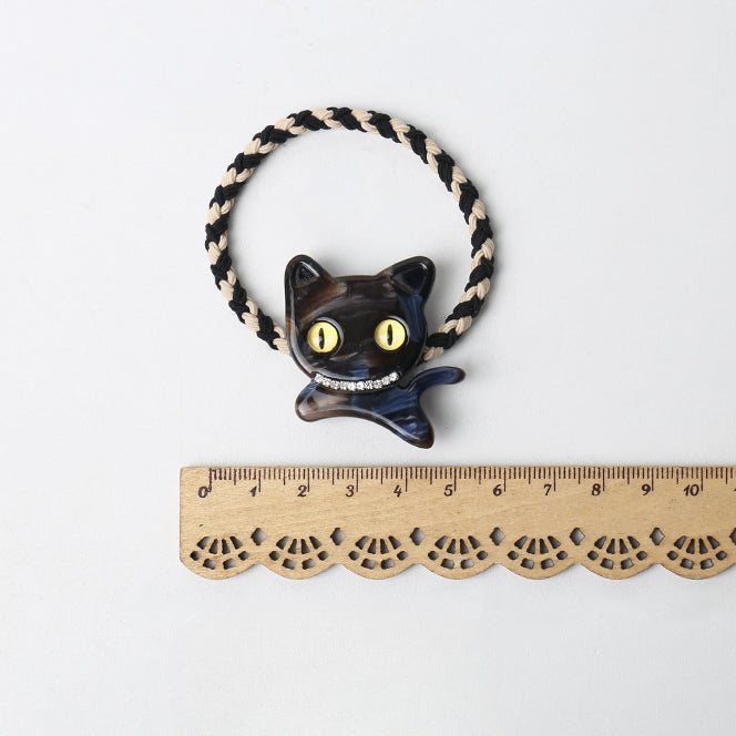 Cutie cat woven hair tie