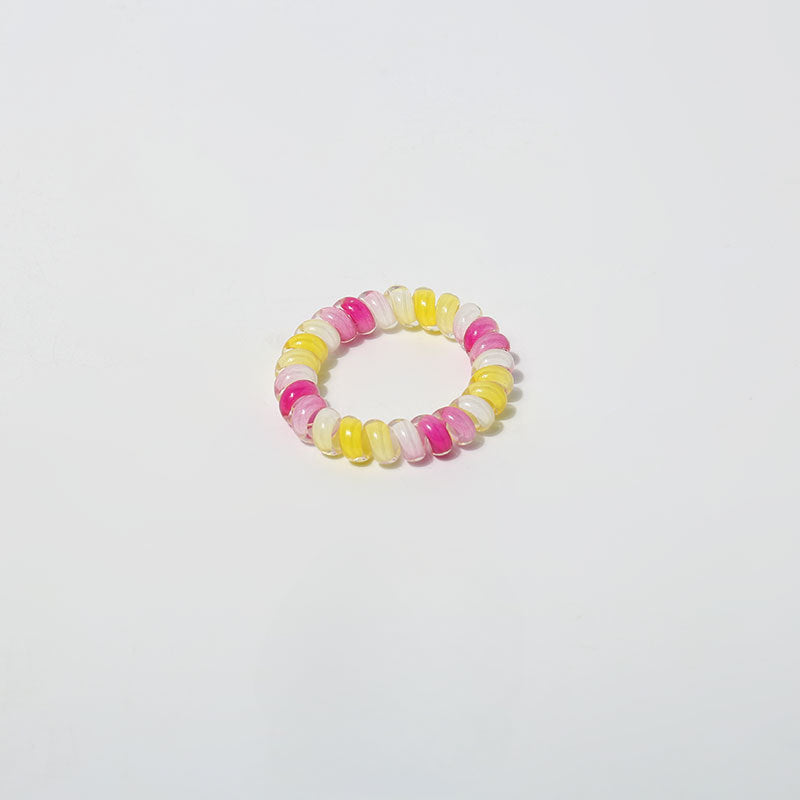 Dopamine candy colored spiral hair tie