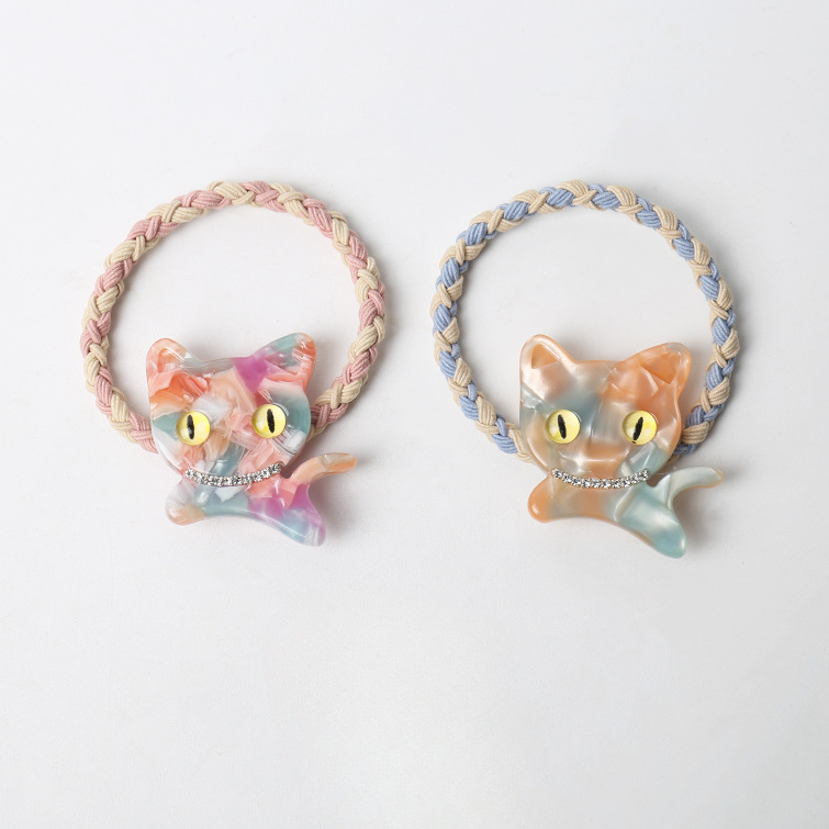 Cutie cat woven hair tie