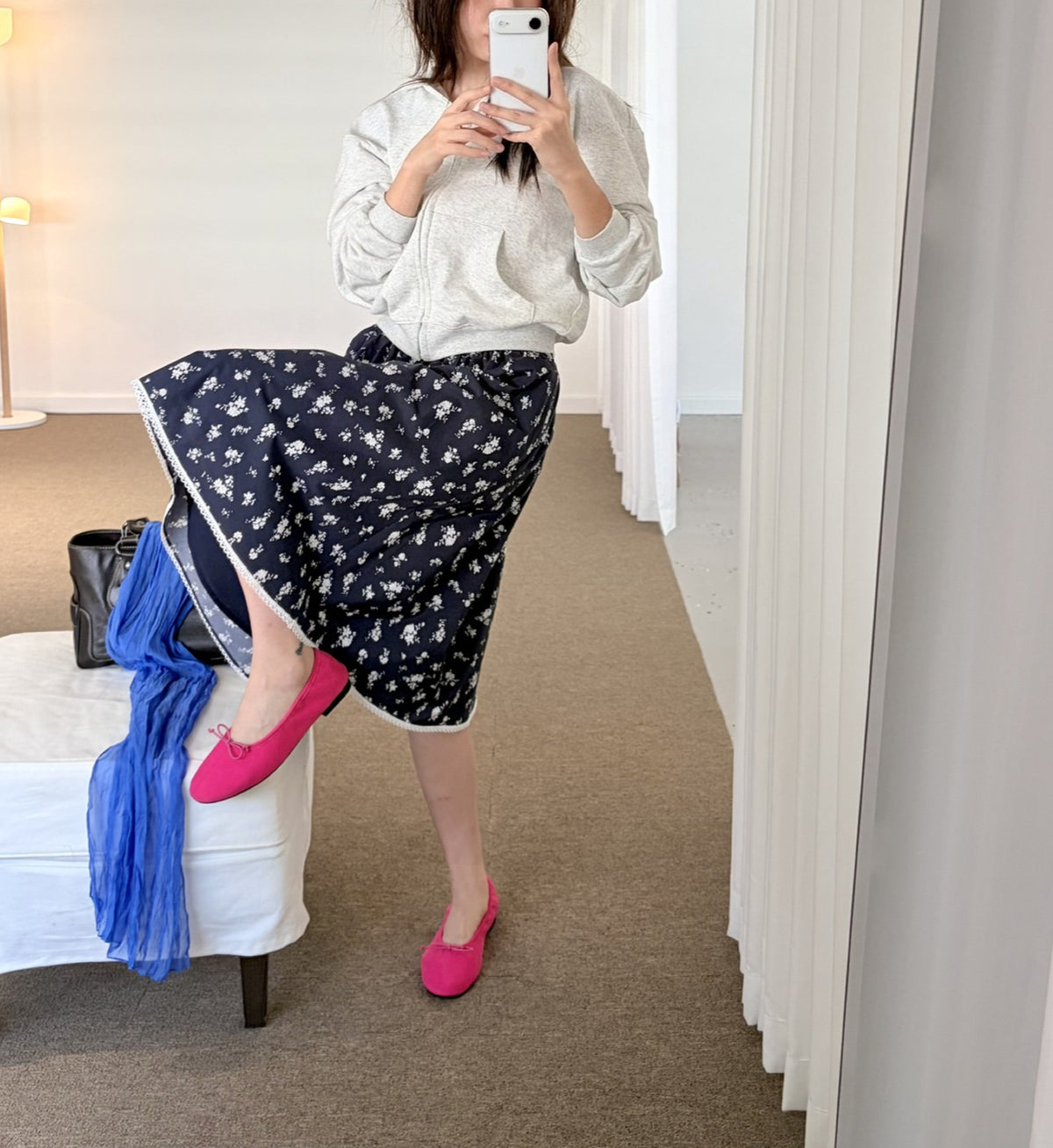 Ovina Ditsy Floral A-Line Skirt