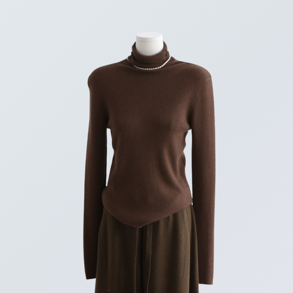 Thick Ribbed Wool Turtleneck Knit Top | 10 Colors