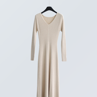 V-Neck Ribbed Knit Maxi Dress | 5 Colors