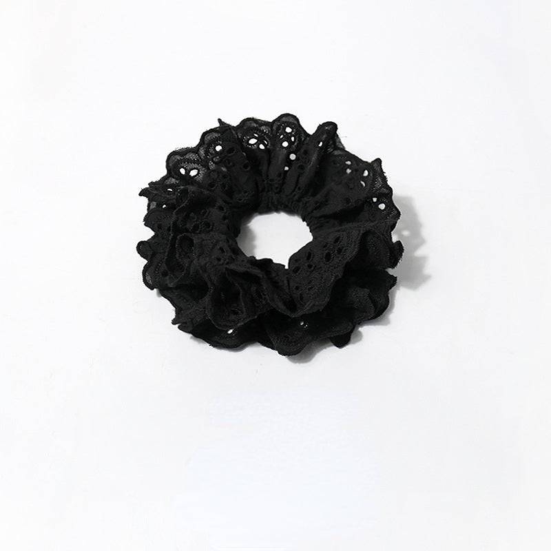 Fabric lace hollow out large hair tie