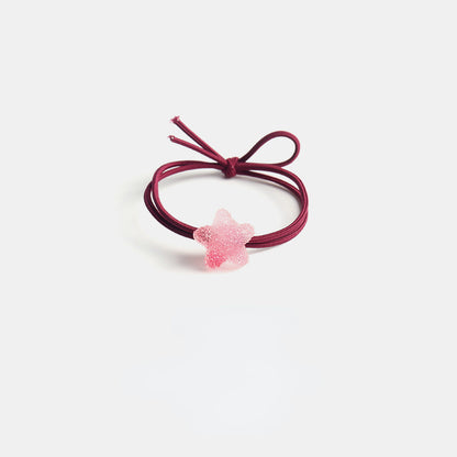 Elastic cute soft candy double strand hair tie