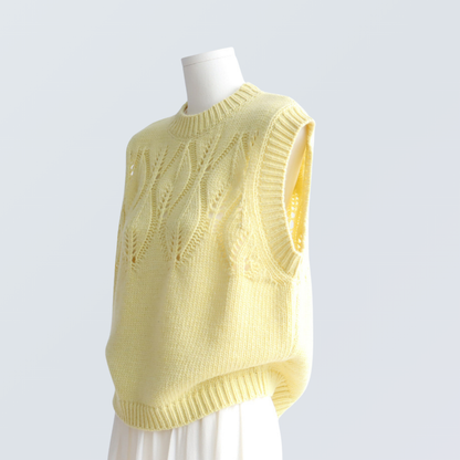 Wool Blend Hollow Knit Vest | 4 Colors