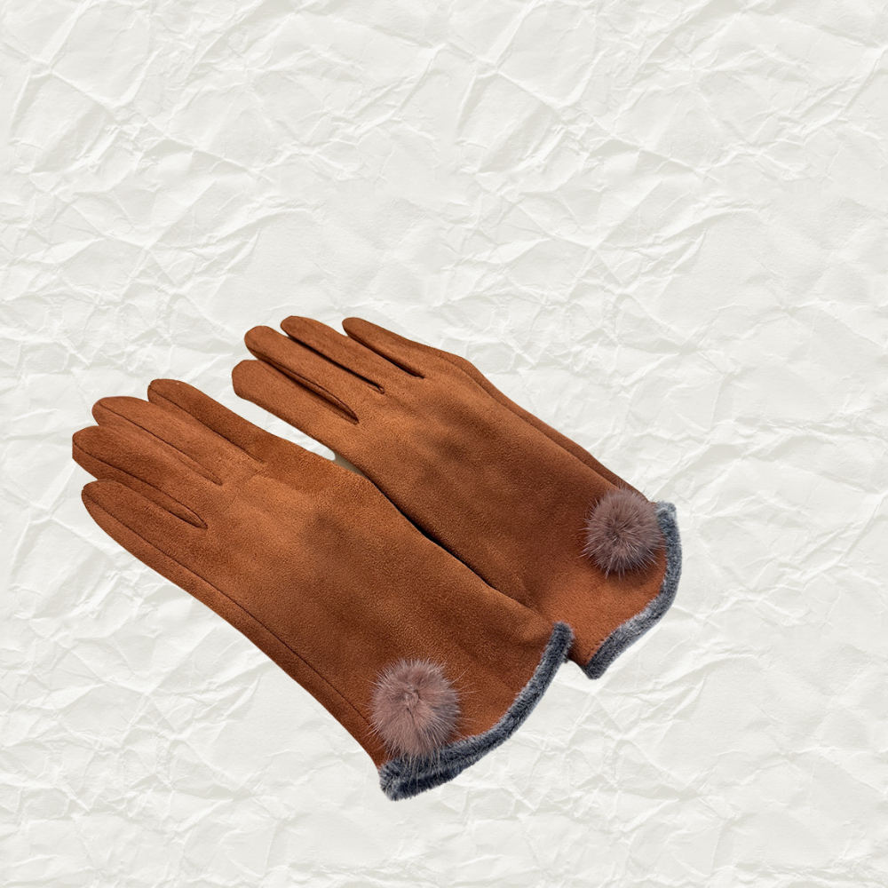 Water Mink Suede Touchscreen Gloves