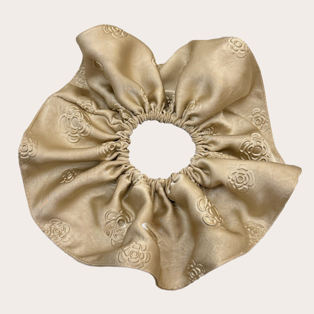 Embossed Satin Oversized Scrunchie
