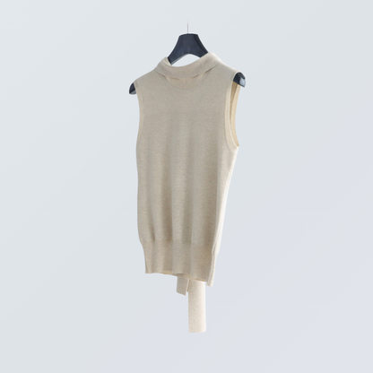 Wool Blend Tie-Neck Sleeveless Knit Top | 6 Colors