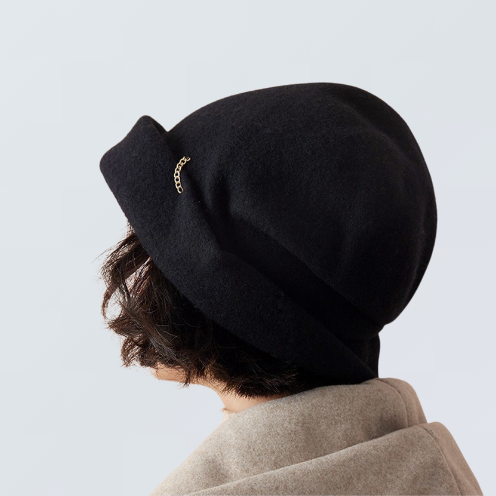 Merino Wool Rolled Brim Beanie