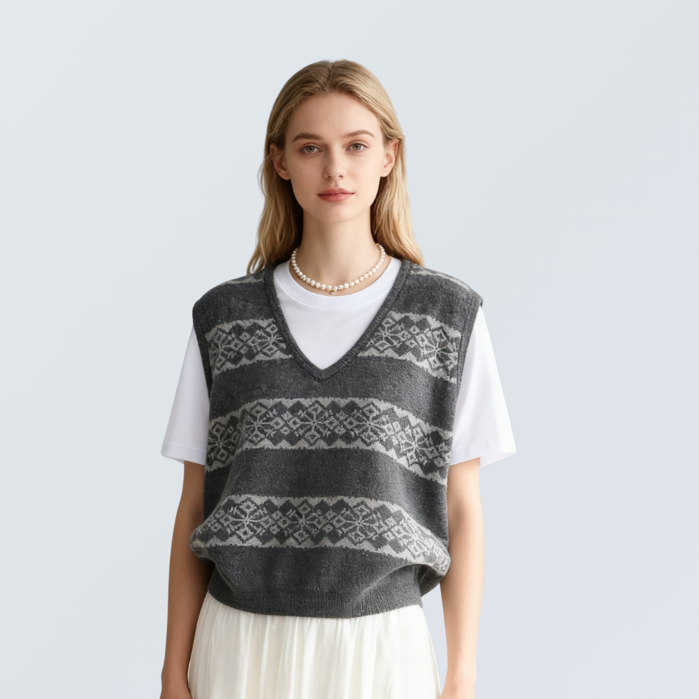 Nordic Pattern Wool-Blend Vest | 5 Colors