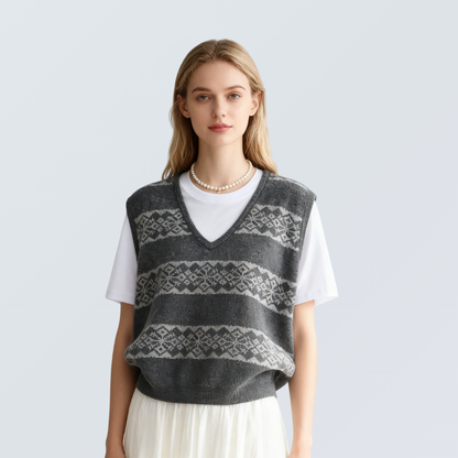 Nordic Pattern Wool-Blend Vest | 5 Colors
