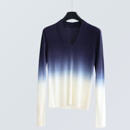 Gradient Wool-Blend V-Neck Sweater | 6 Colors