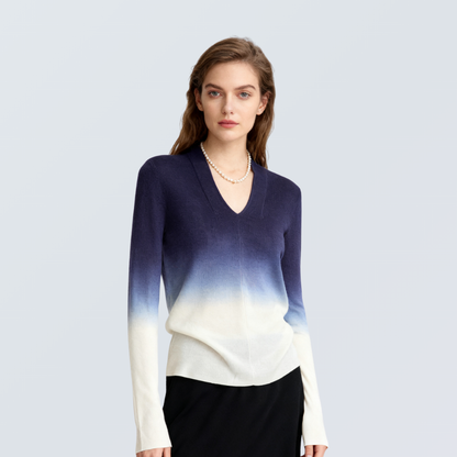 Gradient Wool-Blend V-Neck Sweater | 6 Colors