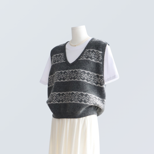 Nordic Pattern Wool-Blend Vest | 5 Colors