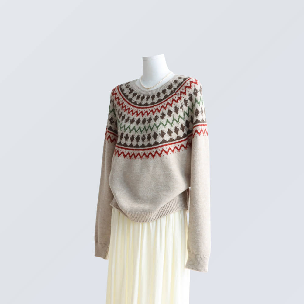 Fair Isle Wool-Blend Sweater  | 4 Colors