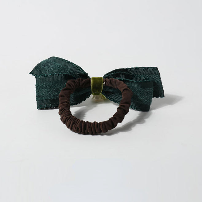 Elastic Bow bells flower hair tie