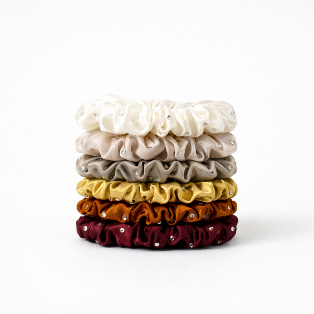 Lumière Silk Scrunchie Set – 6 Pack | Small