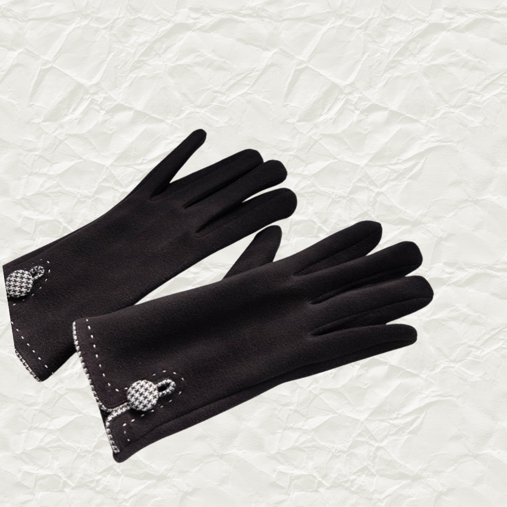 Suede Bow Touchscreen Gloves