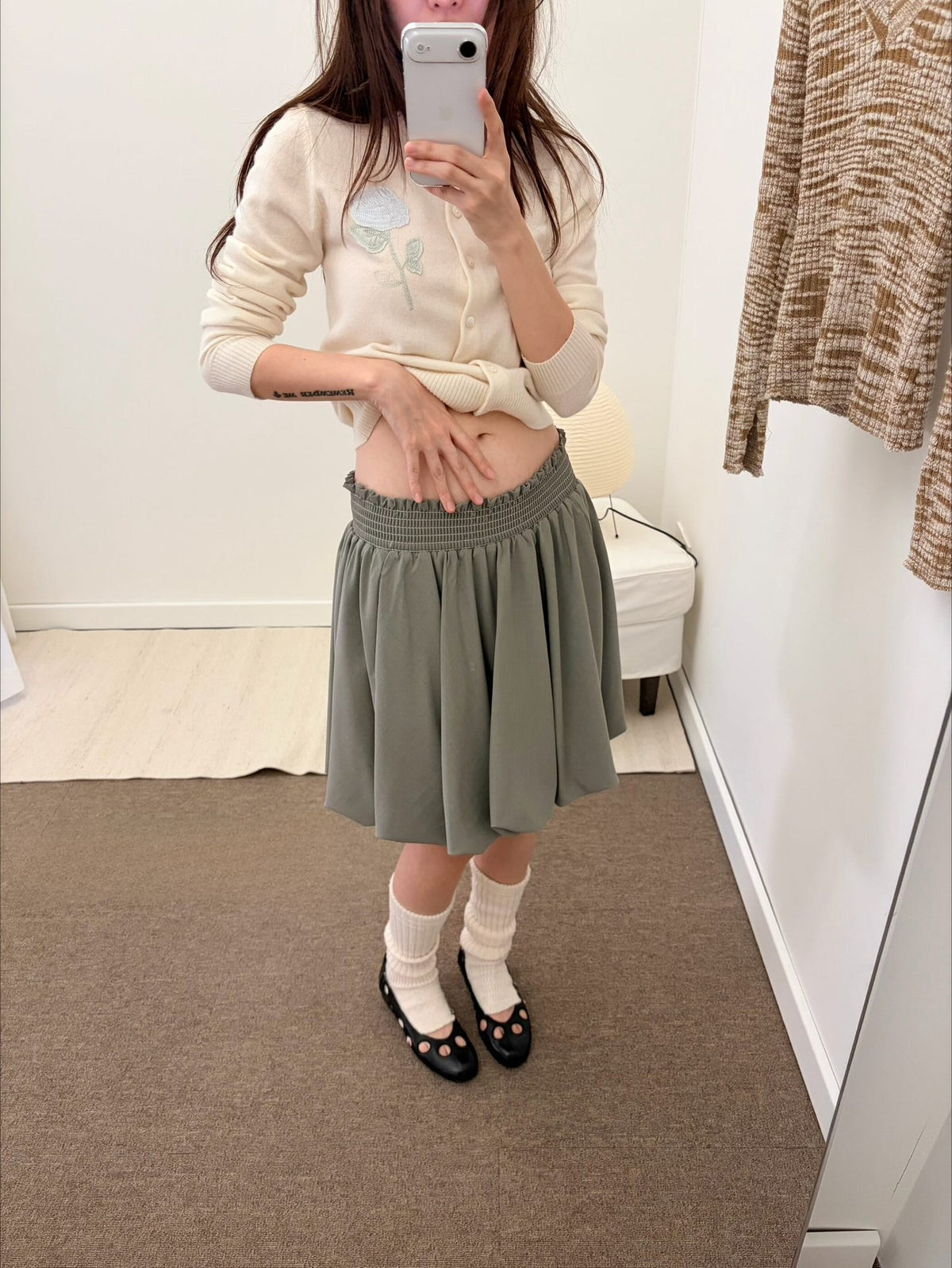 Ovina Bubble Hem Mini Skirt