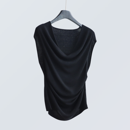 Draped Cowl Neck Lyocell Knit Tank | 5 Colors