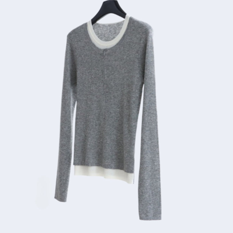 Layered Zip-Front Wool Knit Top | 4 Colors