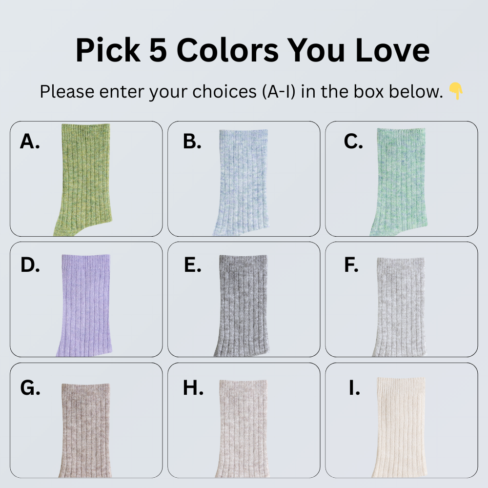 5-Pair Thermal Wool Crew Socks