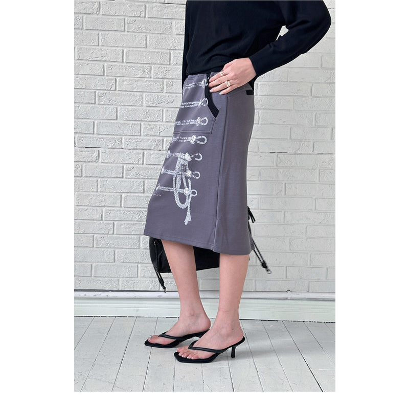 Pokiovo Military Inspired Fishtail Skirt | Grey