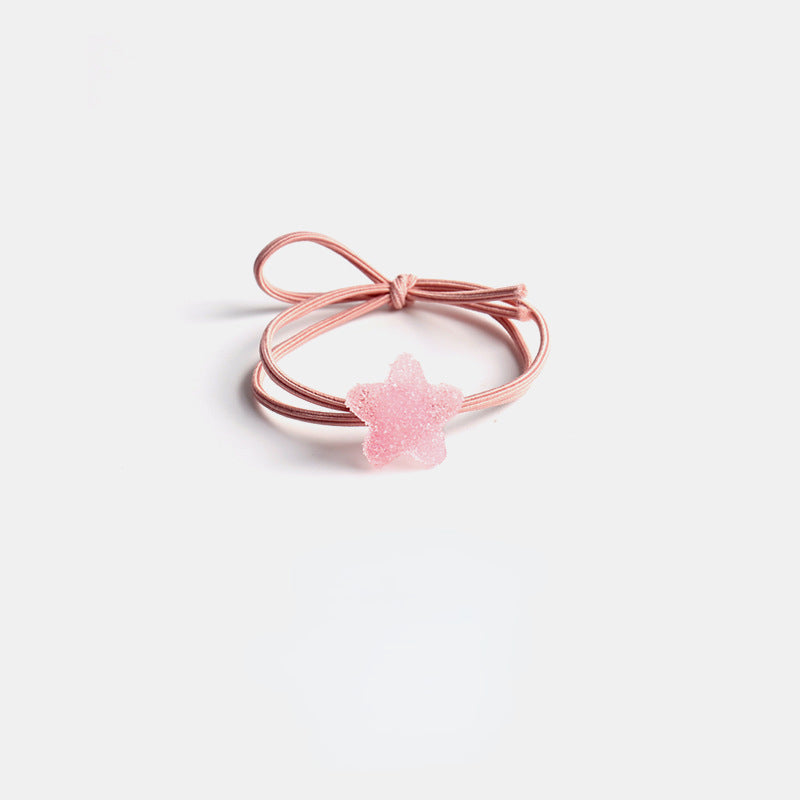 Elastic cute soft candy double strand hair tie