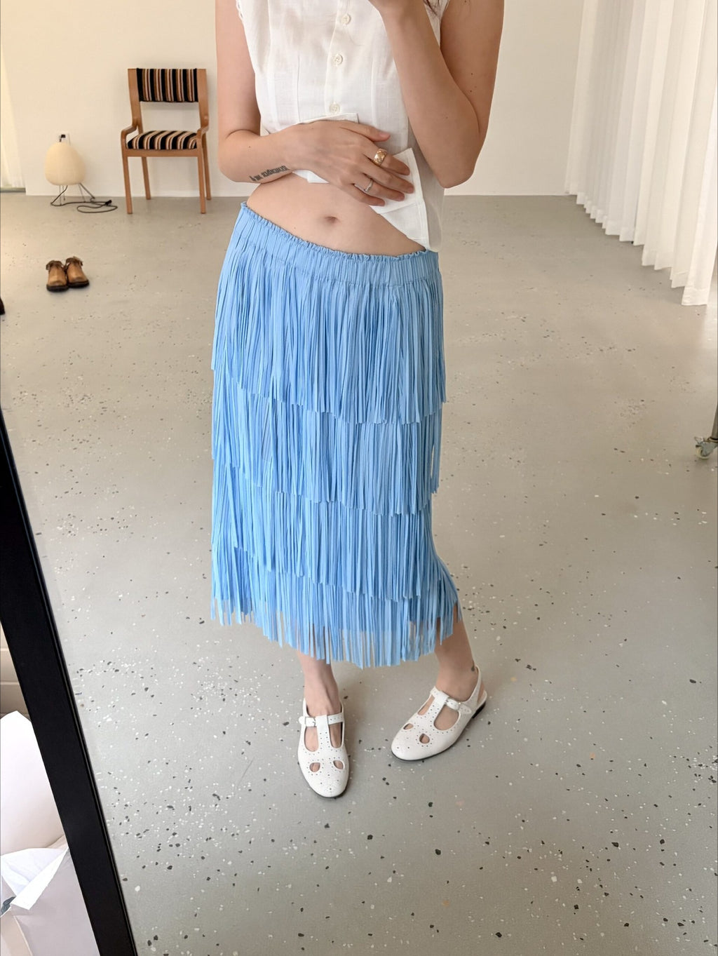 Ovina Tiered Fringe Skirt
