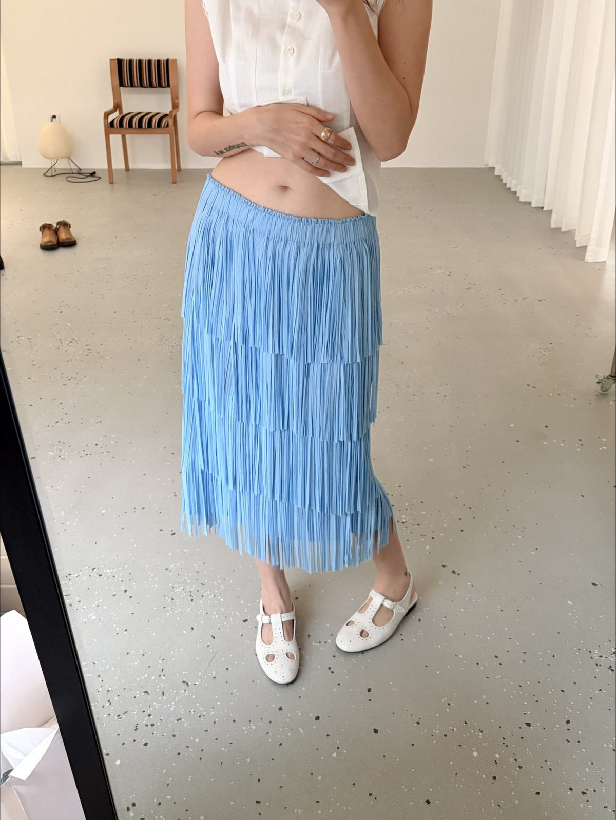 Ovina Tiered Fringe Skirt