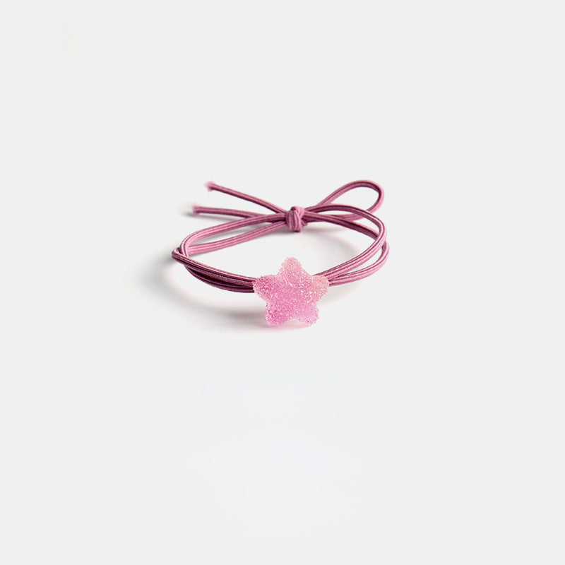 Elastic cute soft candy double strand hair tie