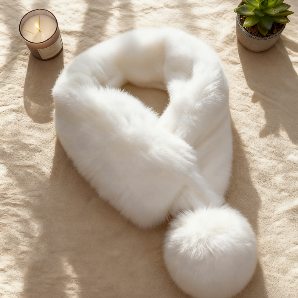Reversible Fur Scarf with Magnetic Closure