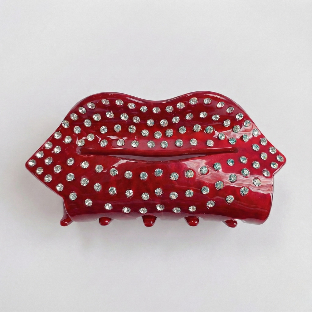 Rhinestone Heart Hair Claw Clip | Small