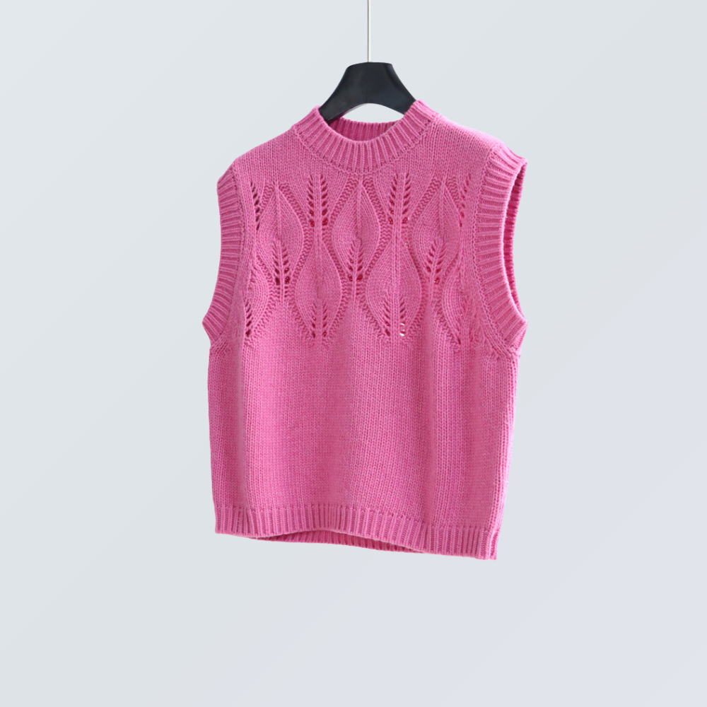 Wool Blend Hollow Knit Vest | 4 Colors