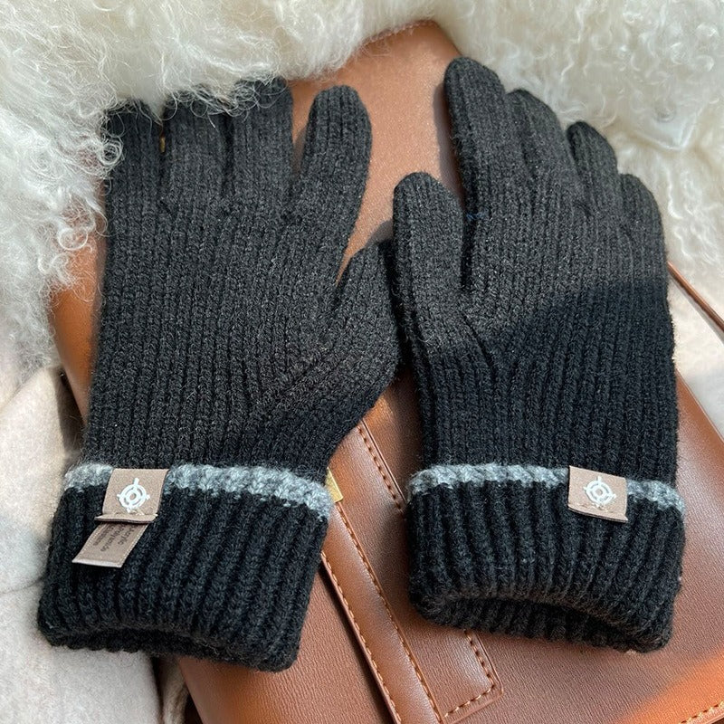 Rib-Knit Wool-Blend Gloves