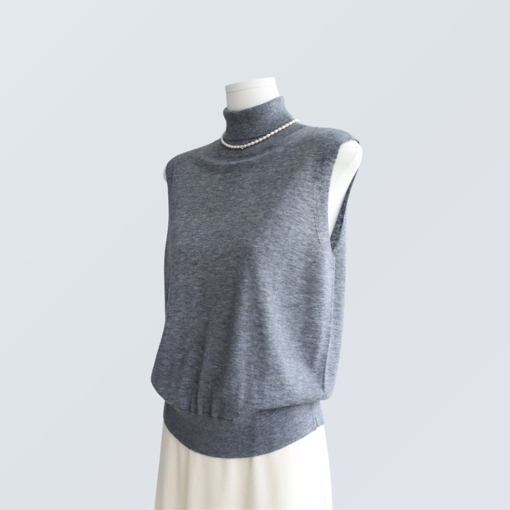 High Neck Wool-Blend Sleeveless Knit Top | 8 Colors