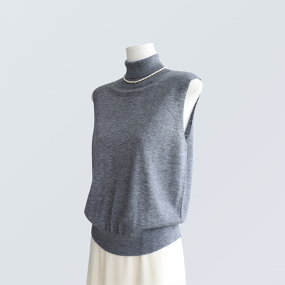 High Neck Wool-Blend Sleeveless Knit Top | 8 Colors