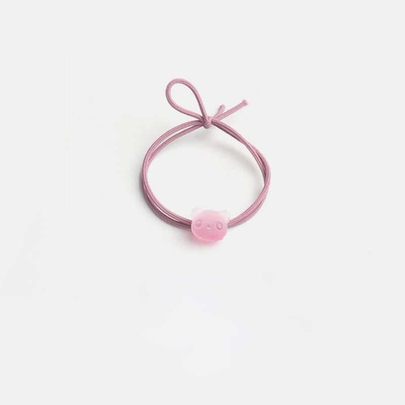 Elastic cute soft candy double strand hair tie