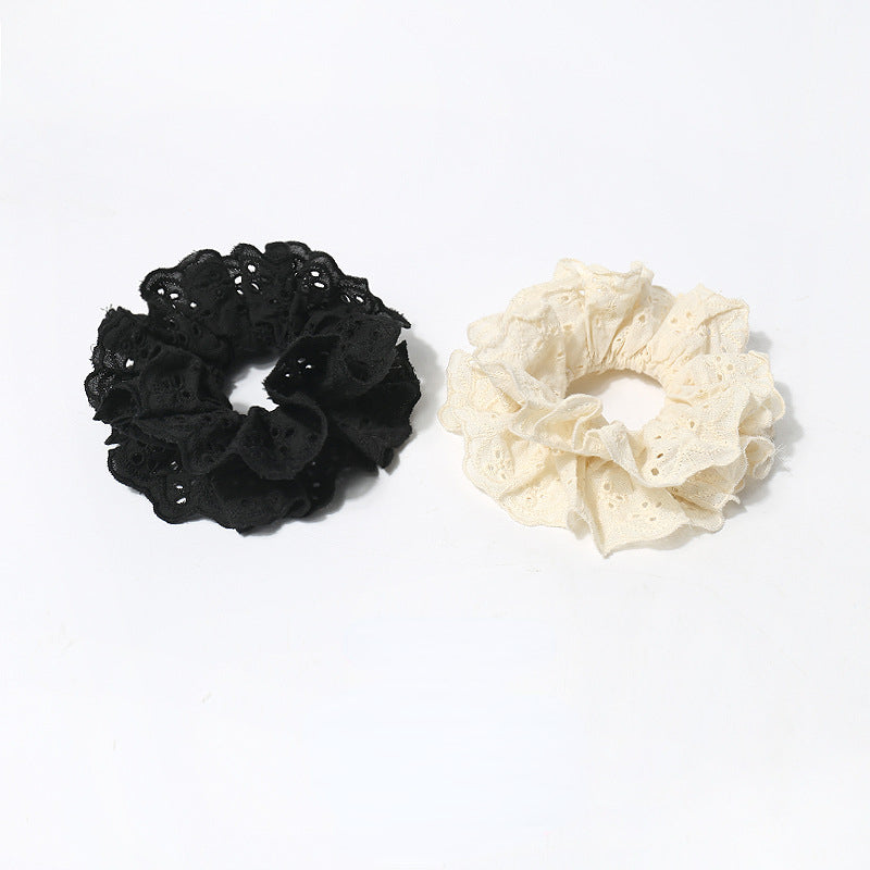 Fabric lace hollow out large hair tie
