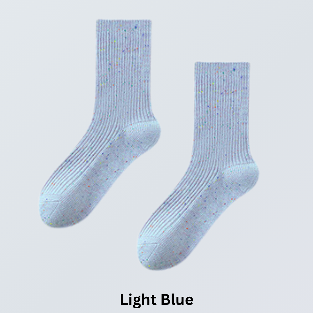 5-Pair Cotton Speckled Mid Socks