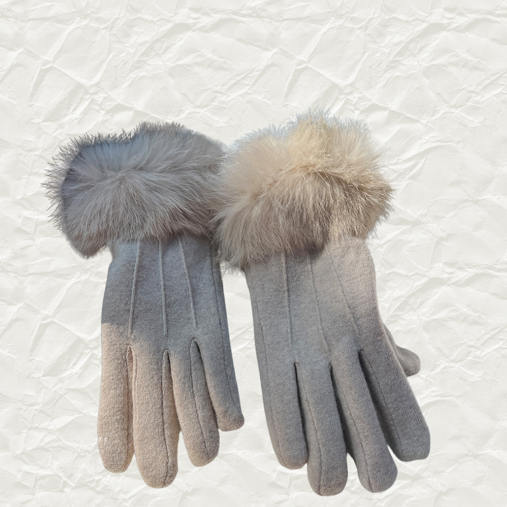 Wool & Rabbit Fur Touchscreen Gloves