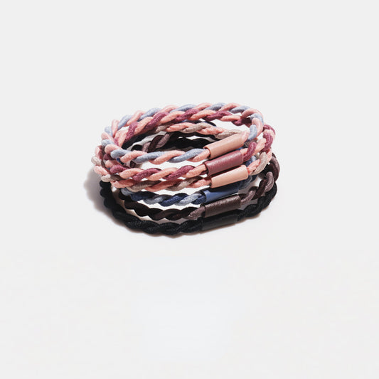 Colorful double strand hair tie