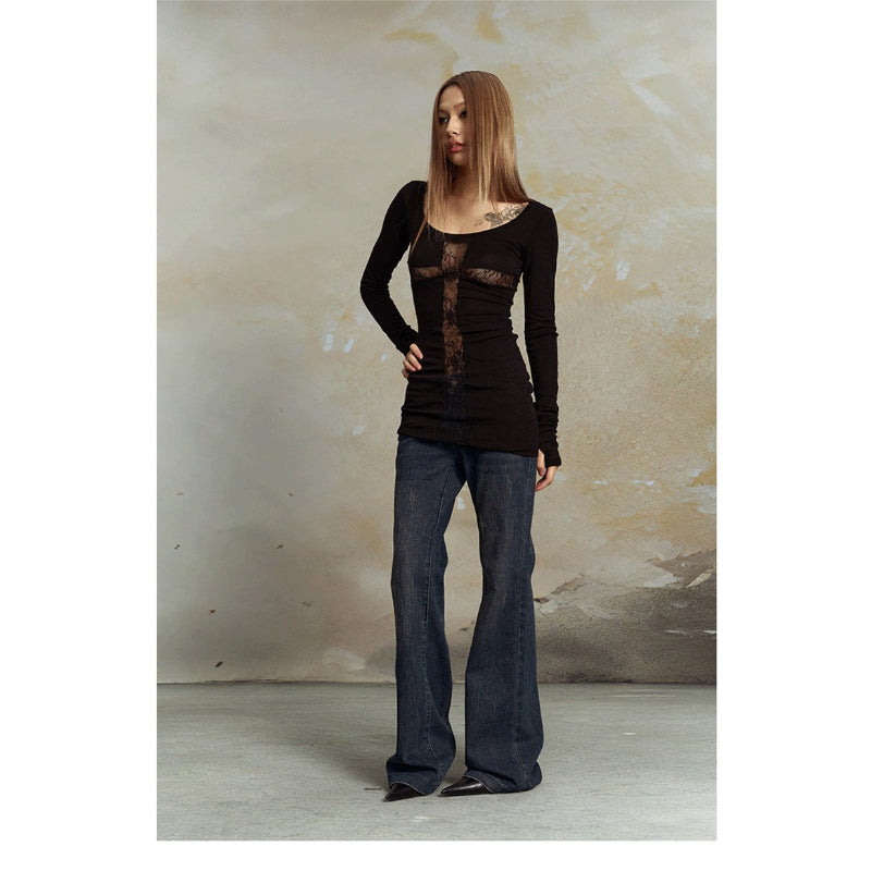 Pokiovo Slim Longline Long Sleeve Top