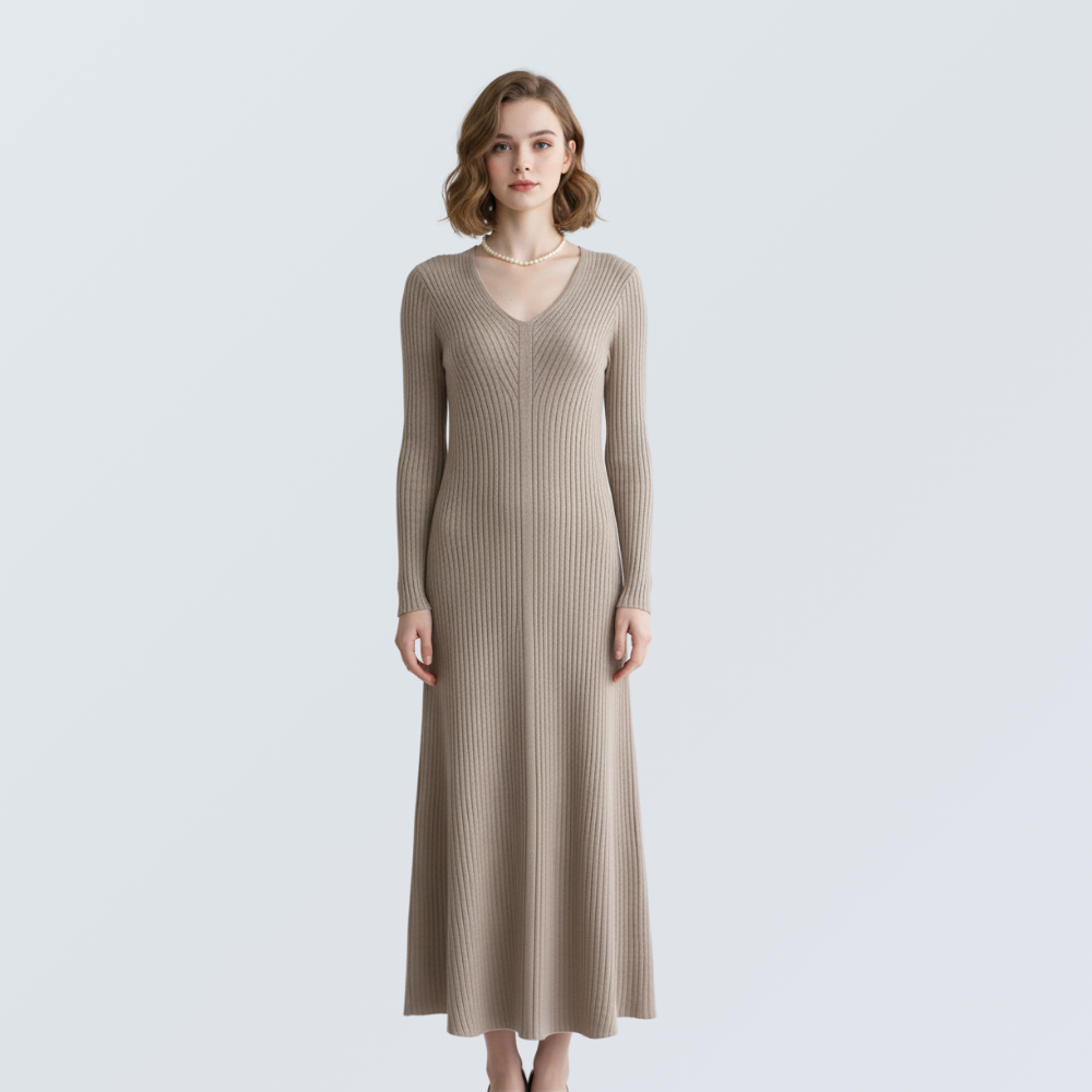 V-Neck Ribbed Knit Maxi Dress | 5 Colors