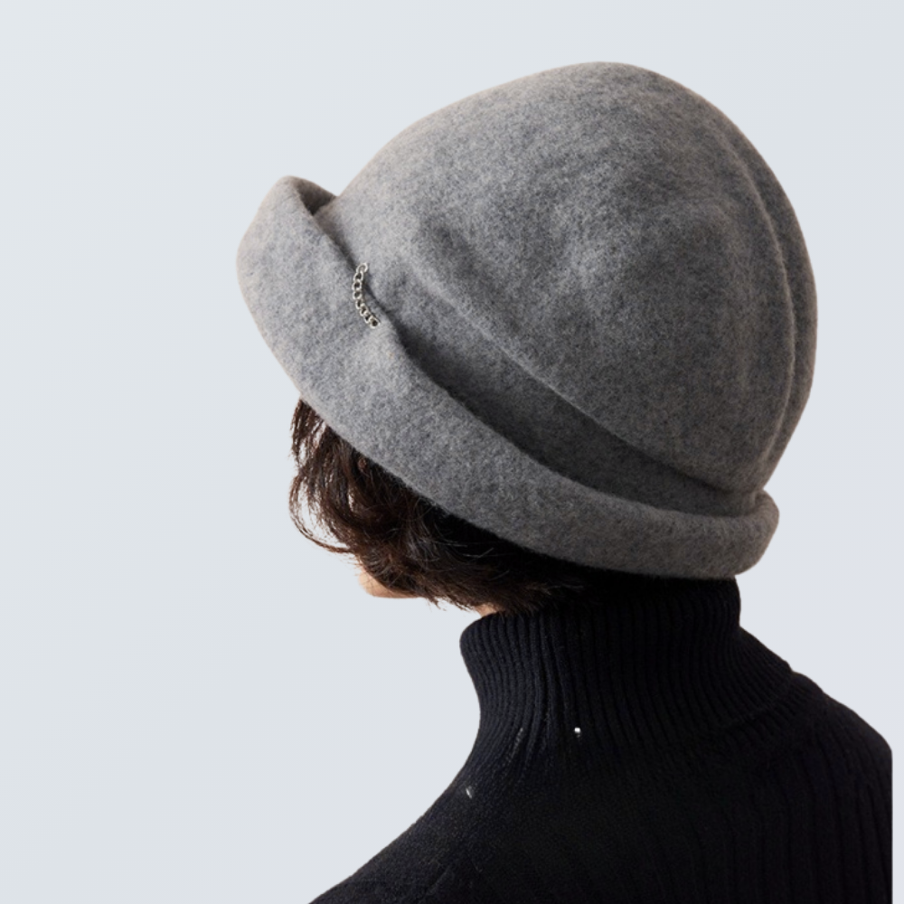 Merino Wool Rolled Brim Beanie