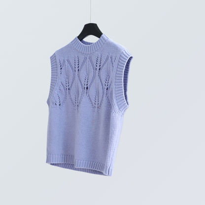 Wool Blend Hollow Knit Vest | 4 Colors