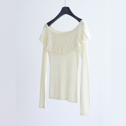 Off-Shoulder Pleated Knit Top | 5 Colors
