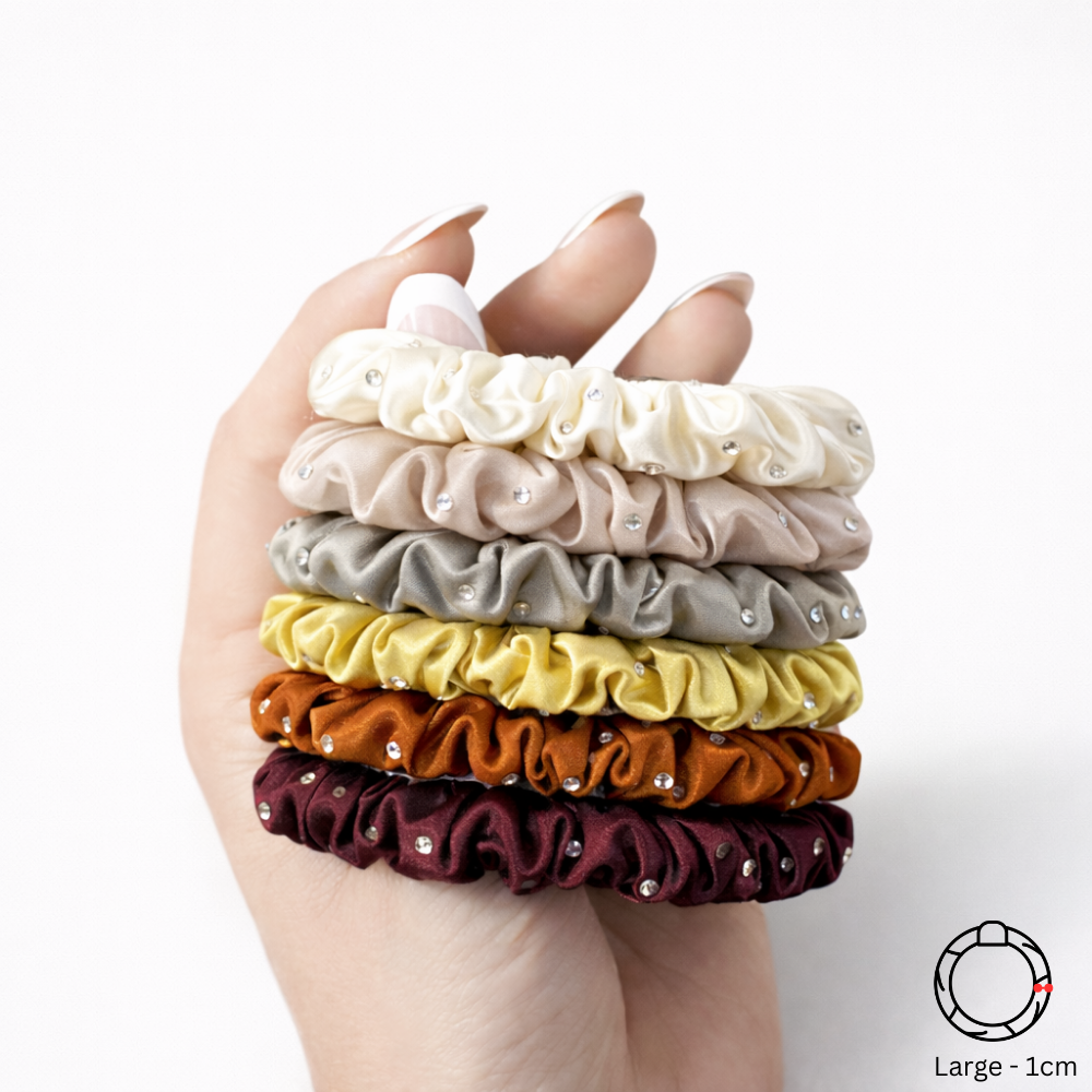 Lumière Silk Scrunchie Set – 6 Pack | Small